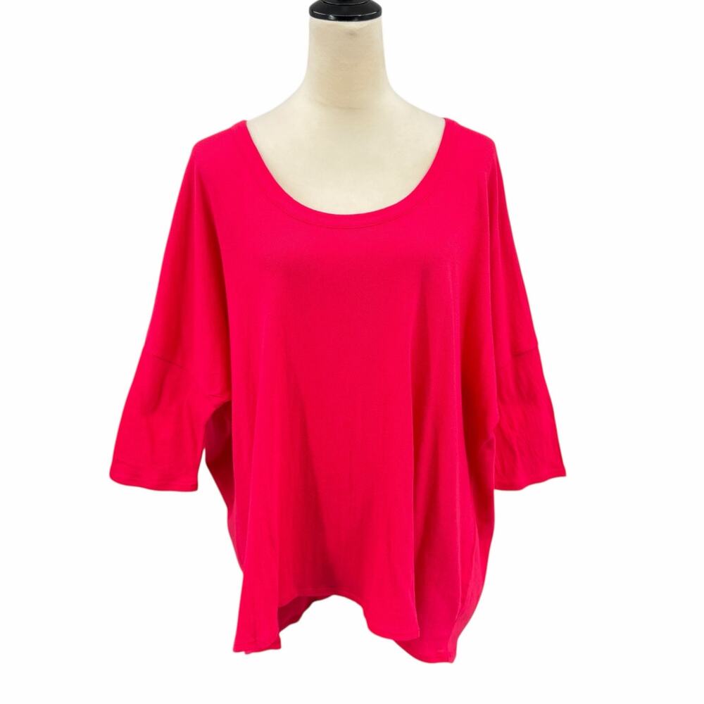 Chaser NWT Strawberry Pink Solid Breathable Knit 100% Cotton Oversized Top
